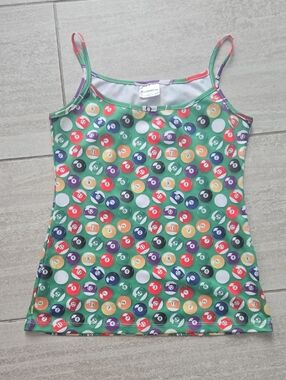 Unbranded Green Pool Ball Print Spaghetti Strap Tank Top